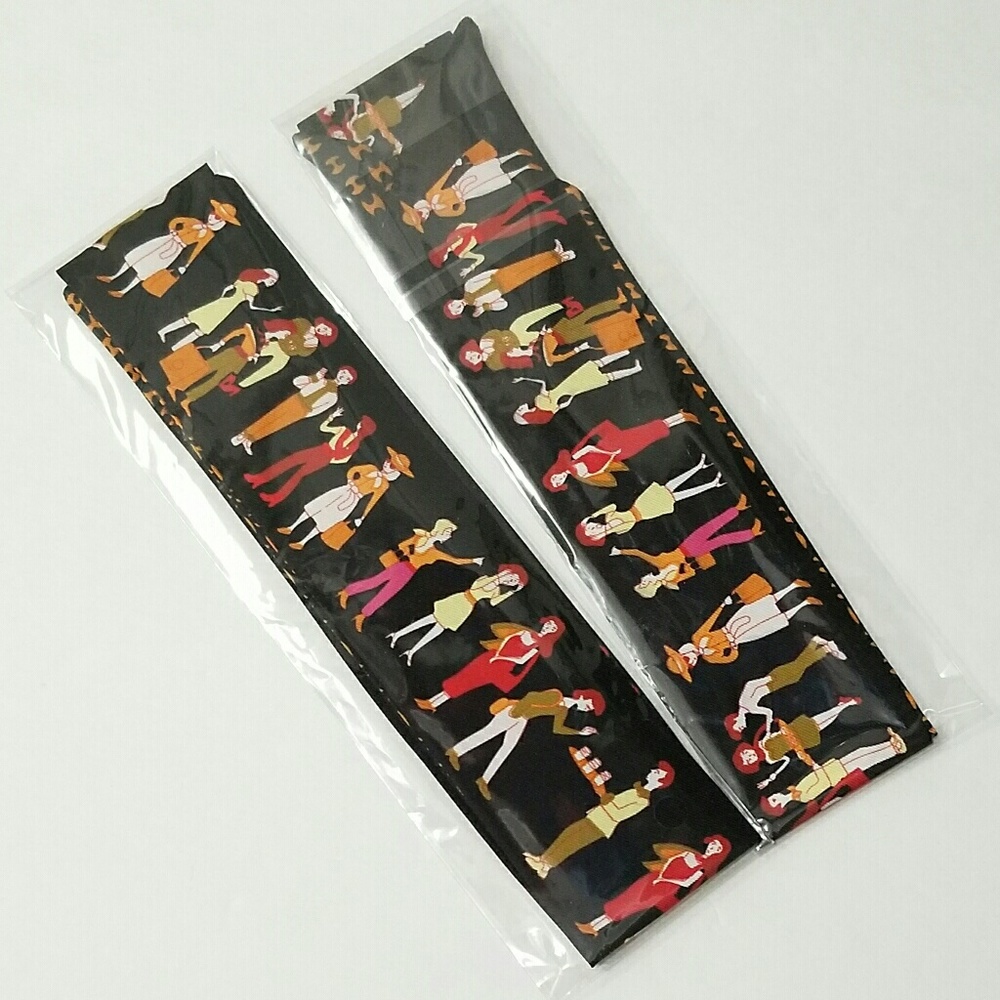 2pcs x Noir Black Classical Design Cotton Scarves - Picture 2 of 5